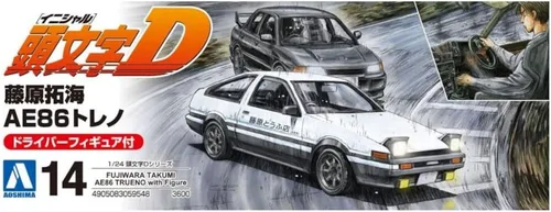 Vista 7 de Aoshima Inicial D: Fujiwara Takumi AE86 Trueno con Figura 1:24 Escala Modelo Kit