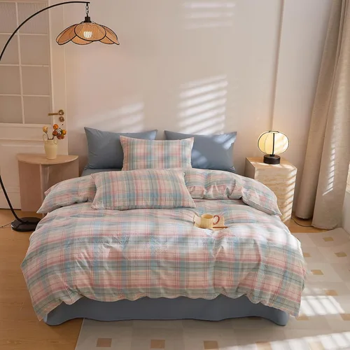 Vista 12 de VCLIFE - Juego de funda de edredón de algodón para cama individual, matrimonial, Queen, King, moderno, geométrico, juego de ropa de cama gris