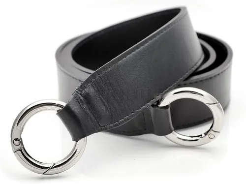 Vista 6 de CRAFTMEMORE 41 "bolso manija reemplazo cuero genuino bolso correa para hombro bolso bolso maletín GL019, Tira negra