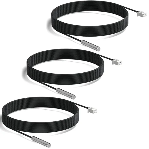 Vista 15 de DROK 3 piezas de sonda de sensor de temperatura de 10K, sonda de temperatura impermeable de 1 metro, sonda de temperatura de acero inoxidable 3950