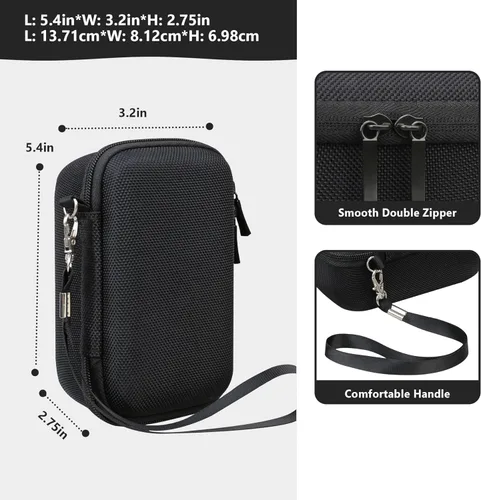 Vista 4 de Funda de transporte compatible con KODAK PIXPRO WPZ2, resistente al agua, a prueba de golpes, a prueba de polvo, WiFi, funda de viaje con bolsillo