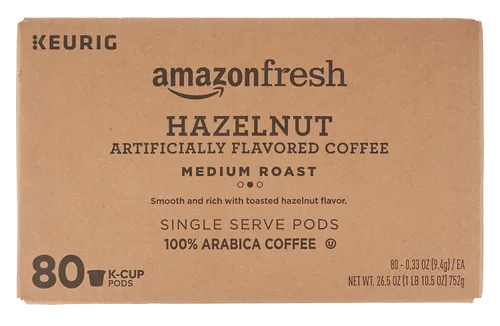 Vista 3 de AmazonFresh - K-Cups de 80 unidades, sabor a avellana, tostado medio, compatible con cafetera Keurig K-Cup