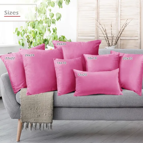 Vista 6 de Nestl Fundas de almohada decorativas, acogedoras fundas de almohada de terciopelo de color rosa claro de 20 x 20 pulgadas, suaves fundas de almohada