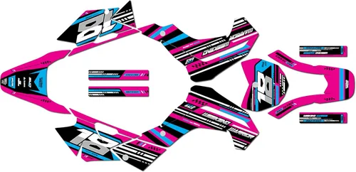 Vista 10 de Kit de gráficos para Kawasaki KLX140R (2019-2023) Warrior Series Blue 09 Mil - Adhesivos para motocicleta Dirt Pit Bike Motocicleta, accesorios