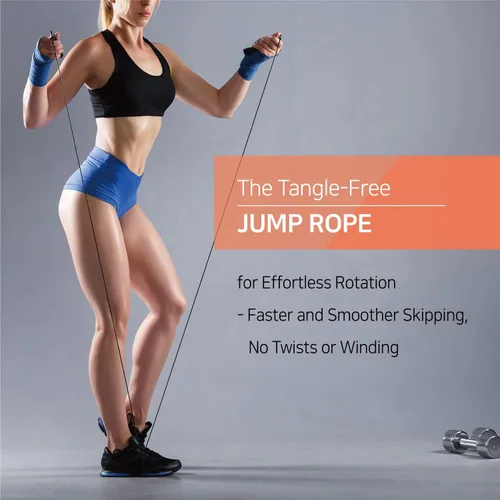 Vista 3 de Cuerda de saltar para hombres y mujeres – Cuerda de saltar de ejercicio de velocidad para entrenamiento de fitness entrenamiento para todas