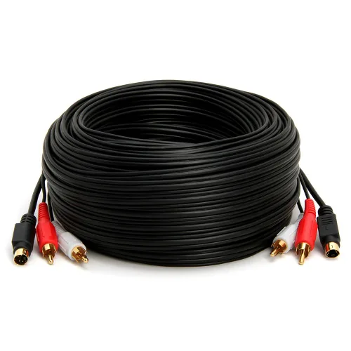 Vista 2 de Cable de video S de 100 pies SVHS de 4 pines, cable de video Mini DIN S-Video para cine en casa, videocámara, receptor DSS, reproductor de DVD, negro