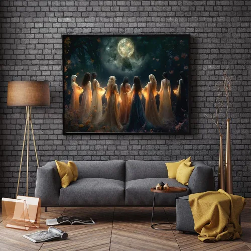 Vista 6 de Moon Calling Magic Witchy Ritual Mythical Wall Art Print - Póster de Halloween de bruja de invocación mística