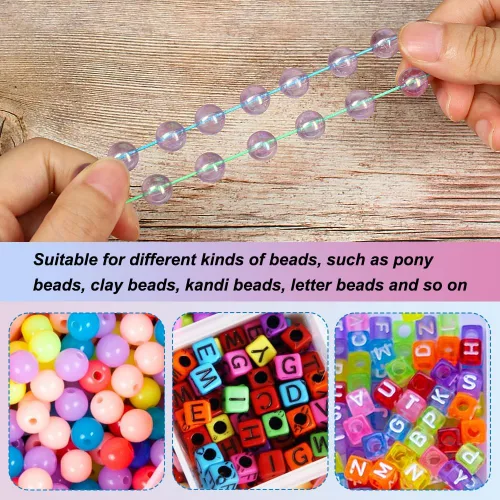 Vista 5 de Tenn Well - Cuerda elástica de 1 mm, 328 pies, arcoíris, cuerda elástica para pulseras, cordón de cuentas para pulseras, collares, fabricación