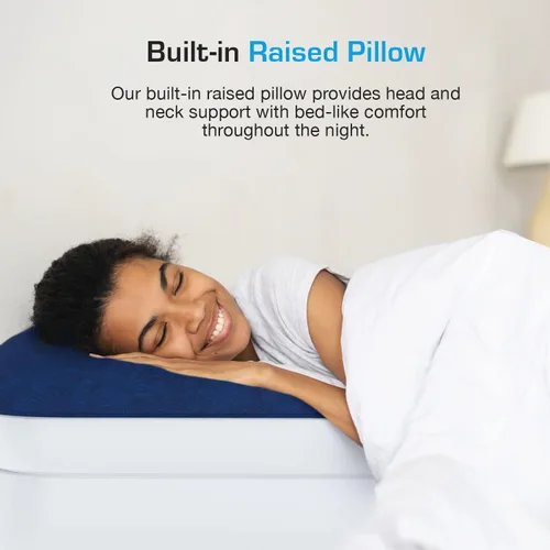 Vista 5 de Active Era Colchón de aire individual de 21 pulgadas con bomba integrada y almohada elevada, resistente a pinchazos, cama inflable impermeable