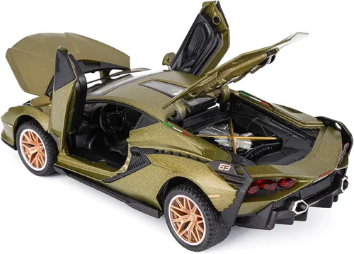 Vista 2 de SASBSC Coches de juguete Lamb para niños Sian Modelo de coche de metal fundido a presión con luz y sonido Fkp3 Coche de juguete tirando hacia atrás