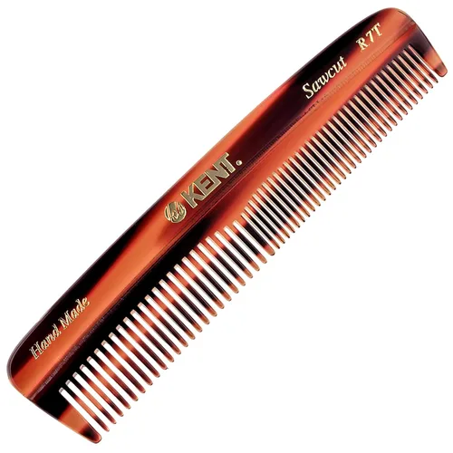 Vista 7 de Kent R7TG Peine de bolsillo de doble diente en grafito negro, peine pequeño de dientes finos/anchos para peinar el cabello, barba y bigote