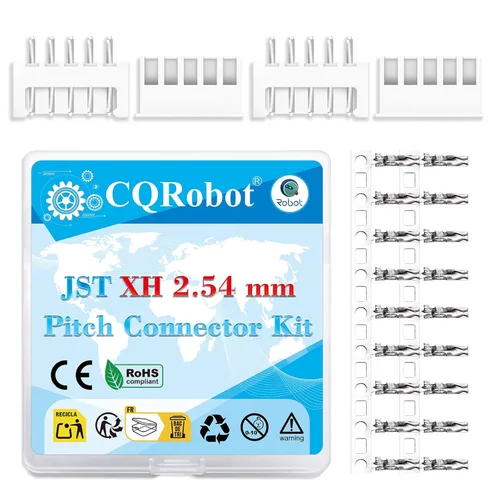 Vista 62 de CQRobot JST EL 4.5 mm de paso 2 pines conector electrónico IC macho, enchufes hembra carcasa y kit de terminales de crimpado en T macho/hembra. 50