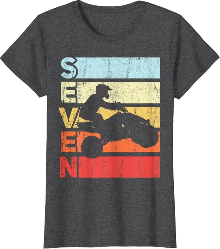 Vista 6 de ATV 7th Birthday Party ATV 4 Wheeler - Camiseta de cumpleaños temática cuádruple Negro