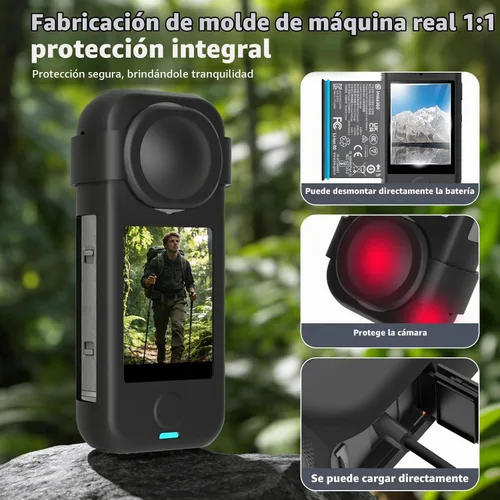 Vista 4 de Kit de protección de cámara para insta 360 X4 Air Accesorios Incluye-Protector de pantalla/Protector de lente/cubierta protectora de silicona/funda