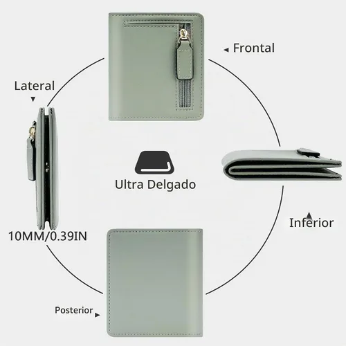 Vista 4 de Gostwo Cartera pequeña para mujeres, portador de tarjetas de crédito delgado bifold, billetera compacta de efectivo con bloqueo RFID, billeteras
