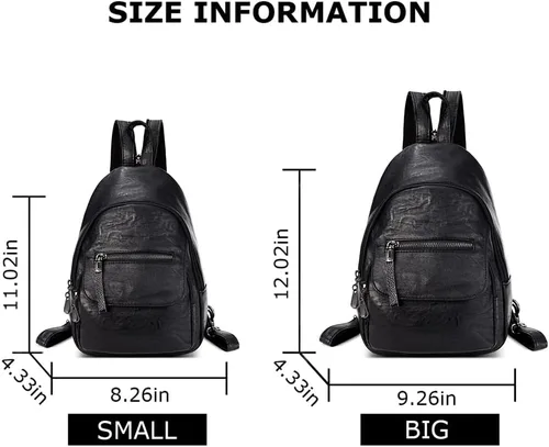 Vista 3 de Bolso tipo mochila pequeña de piel PU convertible para mujer, bolsa de hombro para damas