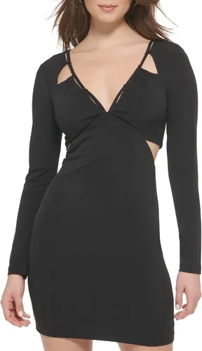 Vista 4 de GUESS Vestido de manga larga para mujer, Negro
