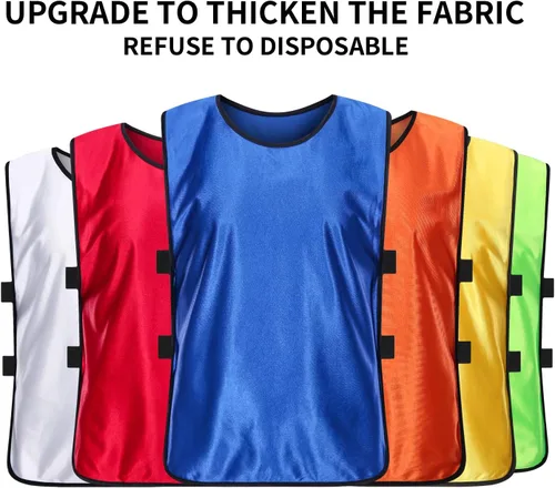 Vista 5 de Scrimmage - Chaleco de entrenamiento de equipo deportivo con pinnies reversibles numerados para equipo de fútbol para niños, jóvenes y adultos