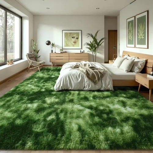Vista 101 de EVOIONOS Alfombra Redonda Negra para Dormitorio, 4x4 Pies Alfombra de Área Circular Suave y Esponjosa para Sala de Estar, Alfombra Circular de Felpa
