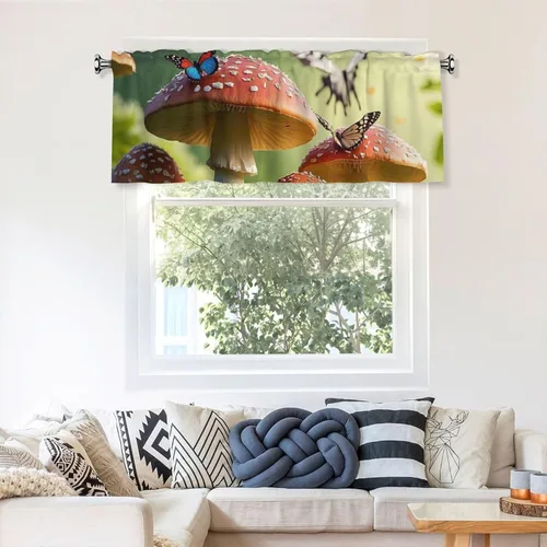 Vista 8 de Valances for Windows Kitchen Valance Curtains 54 x 18 Inch Flowers and Rooster Curtain Valance Rod Pocket Window Valances Blocking Light Short