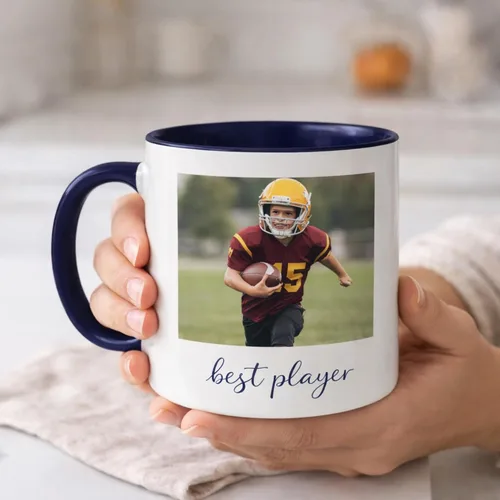 Vista 2 de Taza de café personalizada de 11 onzas de cerámica – Agregue foto, texto o logotipo Taza con imagen personalizada, impresión a doble cara, apta