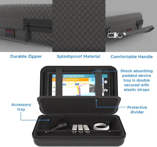 Vista 3 de Digicharge Estuche rígido de transporte para Garmin Drive 53 52 51 Drivesmart 55 51 50 Driveassist 51 50 Driveluxe 52LMT-S 51LMT-S Zumo XT 396LMT-S