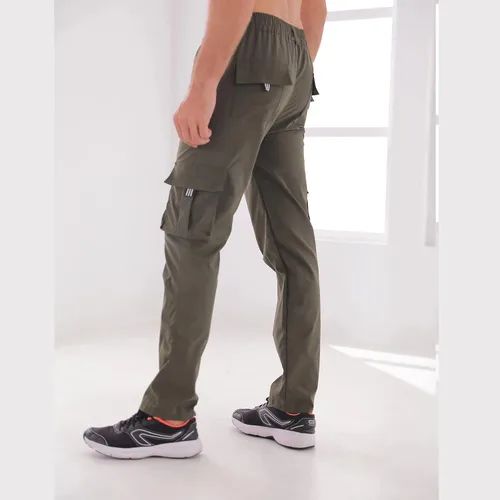 Vista 6 de Pantalones de carga para hombre, ligeros, tácticos, para senderismo, ajuste clásico, múltiples bolsillos
