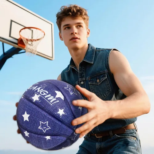 Vista 6 de Kuangmi Hip-hop Street Basketball, Standard Official Size 7 29.5", Indoor & Outdoor Street Basket Ball