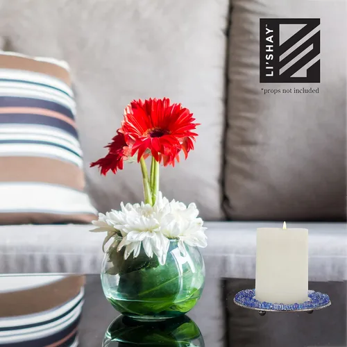 Vista 2 de Candelabro con cuentas azules