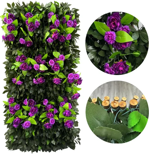 Vista 5 de Sumery Pantalla de Privacidad de Valla Expandible para Balcón Patio Exterior, Panel Decorativo de Cercado de Hiedra Artificial, Setos Artificiales