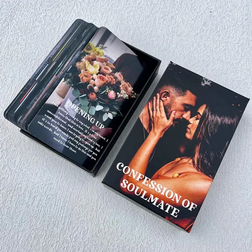 Vista 6 de GZXINKE Confesión de cartas Oracle de alma gemela, Baraja de oráculo de amor negro afroamericano, Situación kármica del alma gemela de la llama