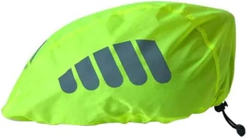 Vista 2 de HIKERBRO - Funda impermeable para casco de bicicleta con tira reflectante, cubierta de casco de bicicleta de montaña con visión nocturna, resistente