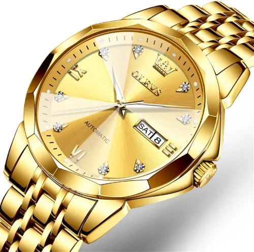 Vista 32 de OLEVS Reloj de pulsera automático con diseño de esqueleto para hombre, de lujo, con diamantes de lujo, de acero inoxidable, calendario, reloj