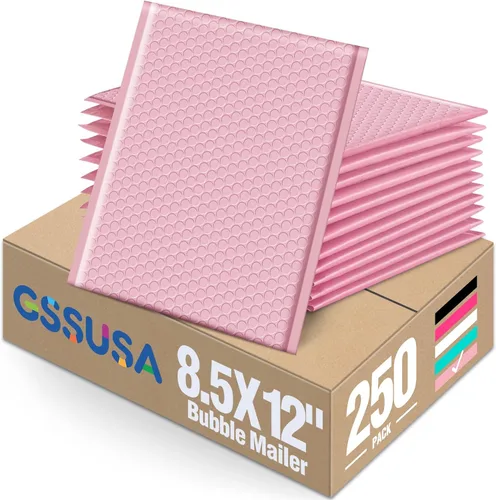 Vista 48 de GSSUSA Paquete de 100 sobres de burbujas negras de 4 x 8 y 6 x 10 pulgadas Negro
