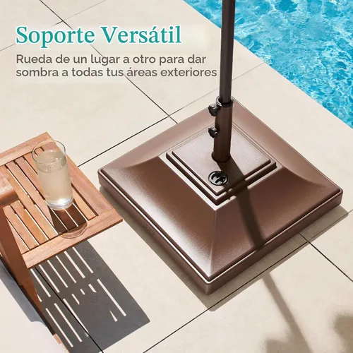 Vista 5 de Best Choice Products Base de sombrilla móvil rellenable, base resistente, soporte de mercado cuadrado escalonado para patio, terraza, exterior con 4