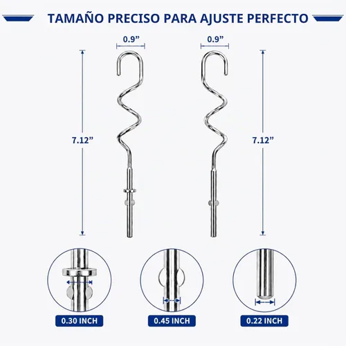Vista 7 de Ganchos de masa KHM512 para batidora de mano, repuesto compatible con KitchenAid serie KHM/5KSM/KSM/KSMO/KSMH, accesorios de acero inoxidable