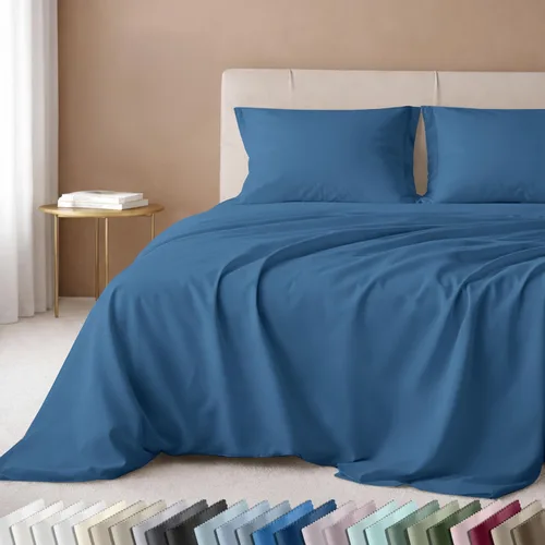 Vista 24 de California Design Den Juego de sábanas de lujo tamaño King - 100% algodón, 600 número de hilos, sábanas King de bolsillo profundo, ropa de cama