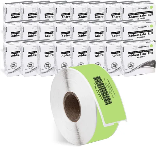 Vista 14 de HOUSELABELS DYMO 30252 - Etiquetas de dirección verdes compatibles (1-1/8 pulgadas x 3-1/2 pulgadas), adhesivo permanente fuerte, compatibles