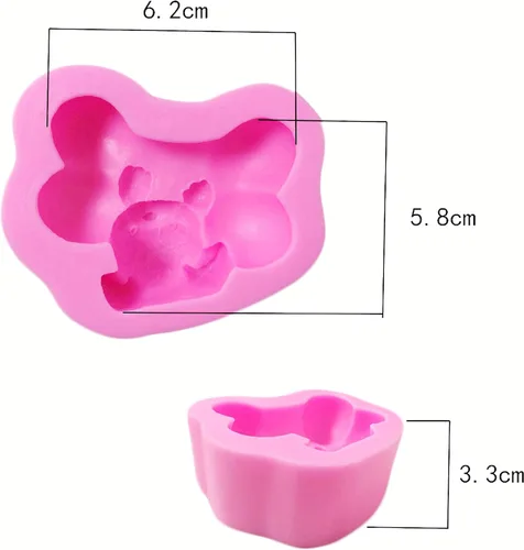 Vista 2 de 2 moldes de jabón 3D para perros cachorros, glaseado de chocolate de grado alimenticio, decoración de galletas, moldes de arcilla polimérica