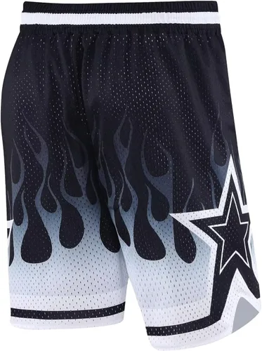 Vista 4 de BOOMLEMON Pantalones cortos de baloncesto para hombre, pantalones cortos deportivos de entrenamiento casual con estampado gráfico de malla