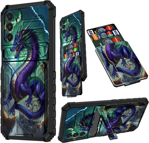 Vista 24 de Funda para Samsung A13 5G, Galaxy A13 5G con tarjetero desmontable atril resistente a prueba de golpes funda protectora para Samsung Galaxy A13 Gato