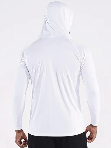 Vista 2 de CADMUS Camisas de pesca de manga larga para hombre, protección solar UPF 50+, sudaderas con capucha de ajuste seco