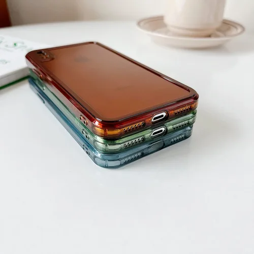 Vista 4 de ZTOFERA Funda para iPhone X,Claro Silicona Suave Protector De Parachoques Retro Color Transparente A Prueba De Golpes Caja Del Teléfono - Verde