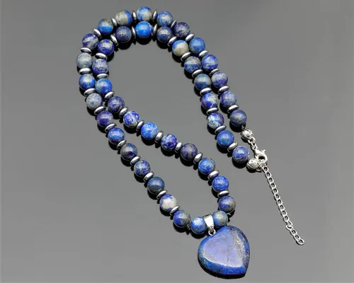 Vista 30 de Colgante de corazón de aventurina natural, Collar de cuentas de aventurina genuina, Collar de piedra verde, Collar de piedras preciosas, Cuentas