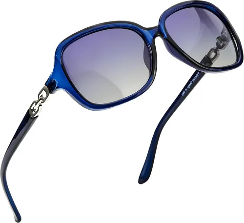 Vista 17 de SIPHEW - Gafas de sol polarizadas para mujer, gafas de sol cuadradas clásicas para mujer con protección UV Gafas de sol polarizadas negras A01