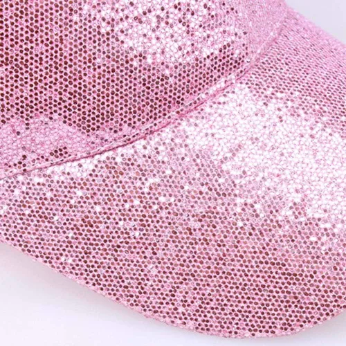 Vista 3 de niuwa Gorra de béisbol de lentejuelas para mujer gorra de camionero de malla con purpurina ajustable y brillante para correr monopatín sombreros