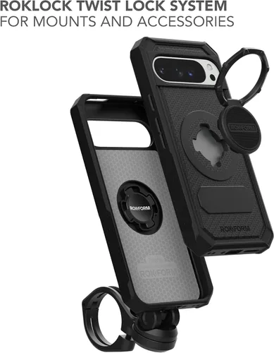 Vista 3 de ROKFORM Funda compatible con Google Pixel 9 Pro XL, serie resistente, cubierta magnética con RokLock, armadura probada contra caídas (negro)