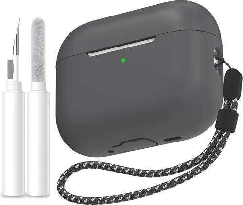Vista 40 de AhaStyle Funda Protectora de Silicona Mejorada [LED Frontal Visible] Compatible con Apple AirPods 2 y 1 (Negro)