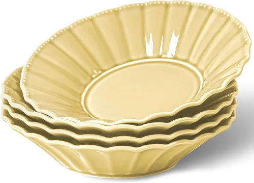 Vista 8 de HOMBENE - Juego de 4 cuencos de cerámica para pasta, de 25 onzas, estilo ondulado, ensaladas, sopa, pasta, fideos, cena, aptos para microondas