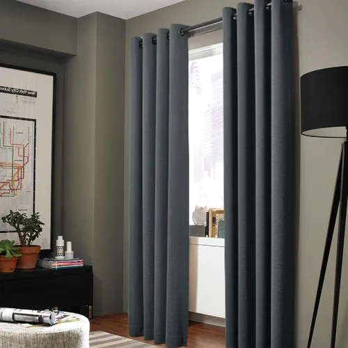 Vista 26 de Gorgeous Home - Panel de cortina de ventana de lino K92 de 1 pieza, liso, con ojales de bronce, 3 capas de forro de espuma, 100% térmica
